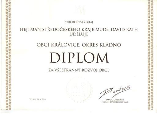 Diplom Vesnice roku 2011